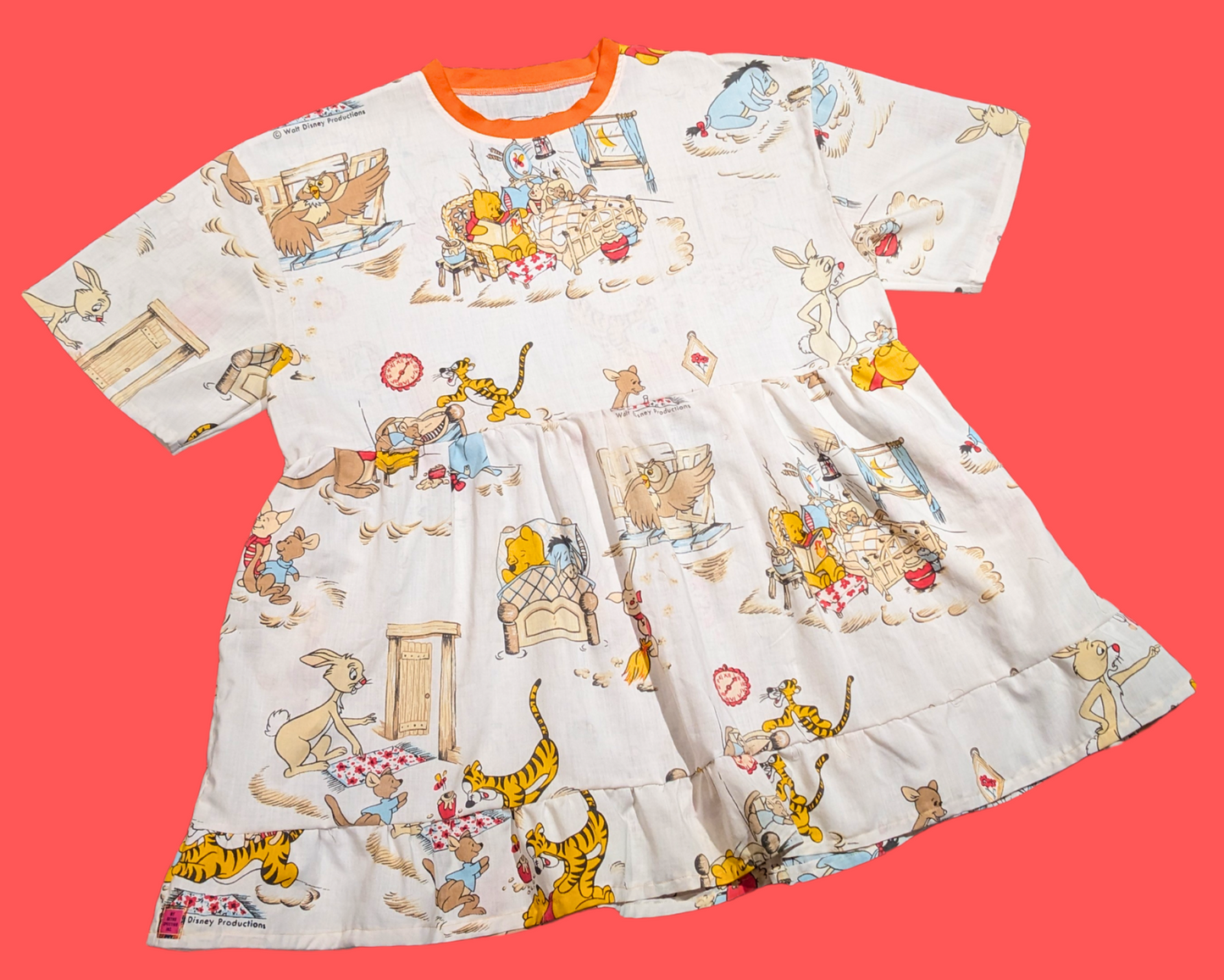 Robe t-shirt Winnie l'ourson faite à la main et recyclée, taille 2XL