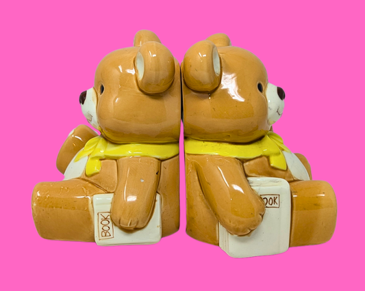 Serre-livres vintage des années 1990 en forme d'adorables petits ours