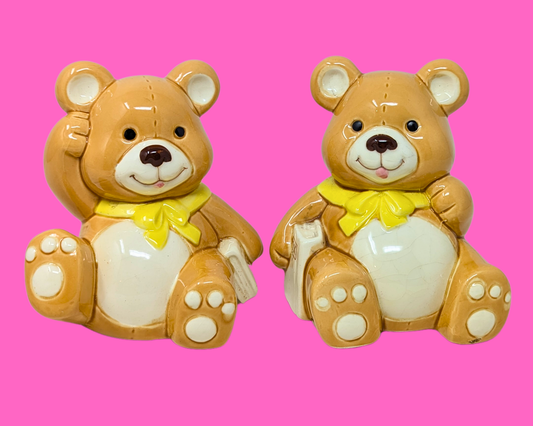 Serre-livres vintage des années 1990 en forme d'adorables petits ours