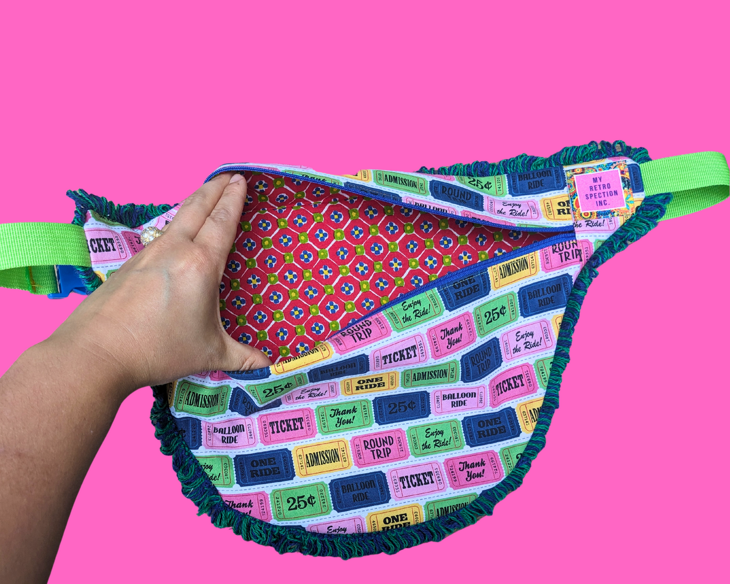 Sac fourre-tout en tissu Vintage Groovy Flower Power recyclé et fait à la main