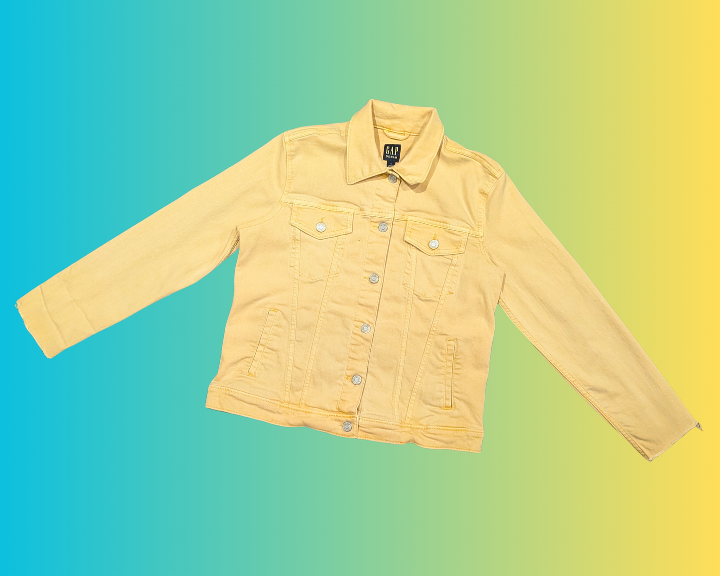 Veste en jean jaune Scooby-Doo faite à la main et recyclée, taille M