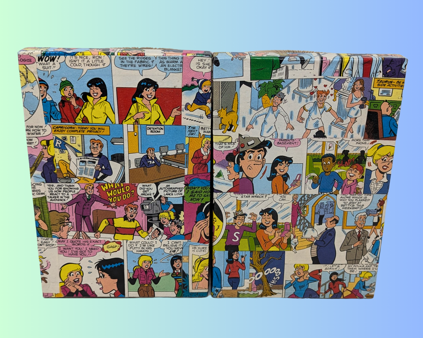 Handmade and Upcycled Book Folding Archie Comic Books Bookends