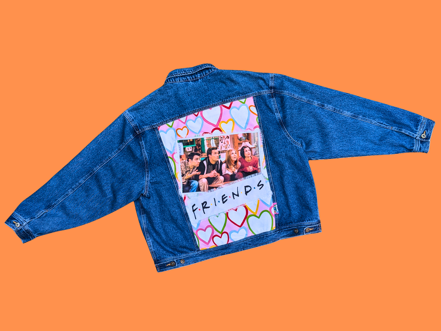 Handmade, Upcycled Friends Jacket Size XXL