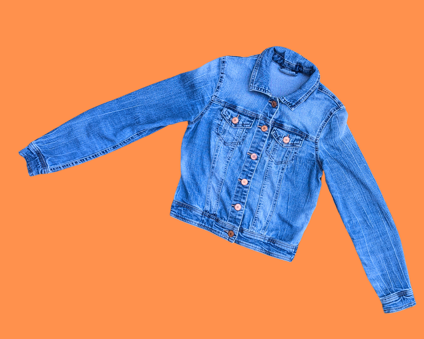 Handmade, Upcycled The Beatles Yellow Submarine Denim Jacket Size S