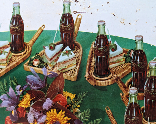 Plateau en métal Coca Cola vintage des années 1960