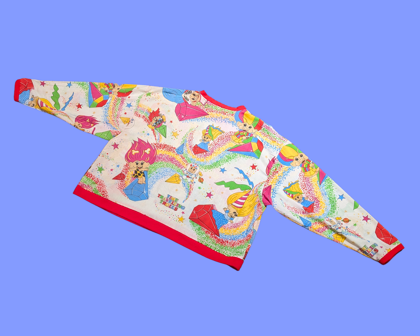 Pull surdimensionné XL des Trolls voyageurs, fait main et recyclé