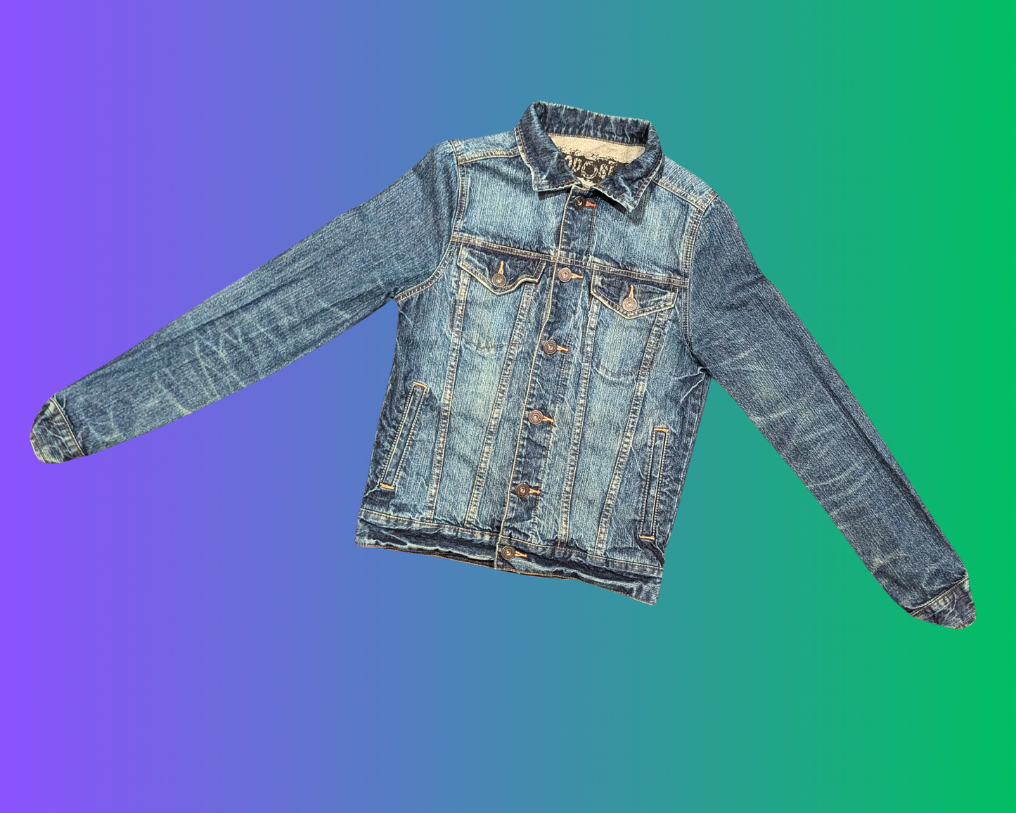 Handmade, Upcycled Stranger Things Denim Jacket Size XS for Men