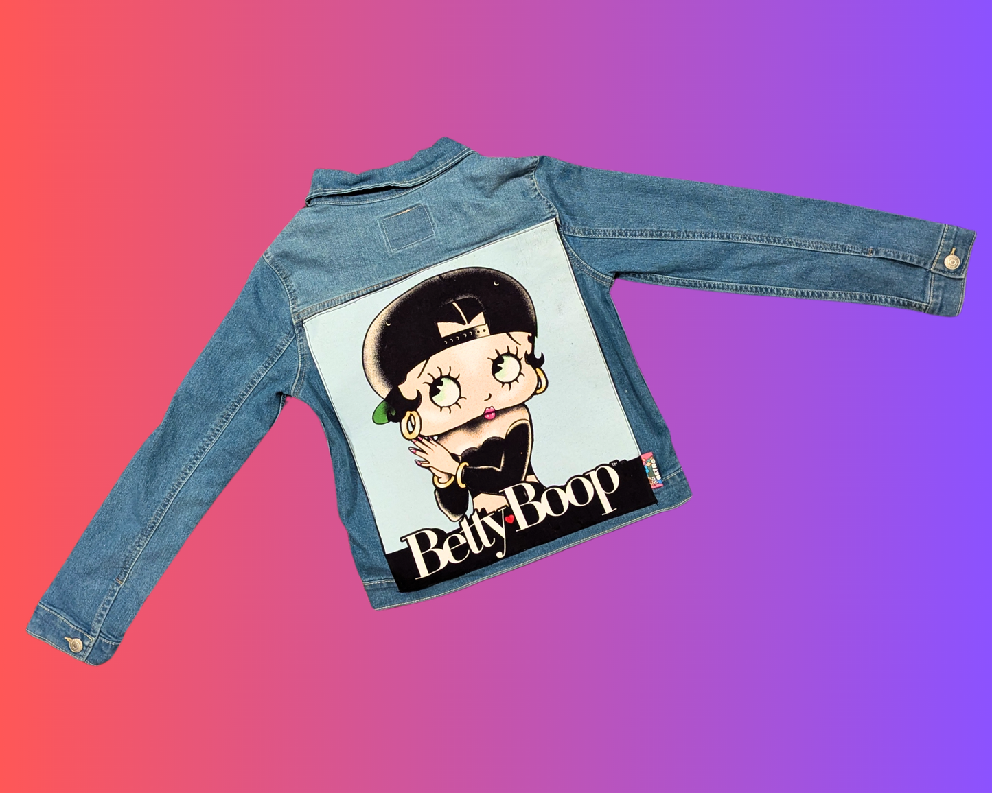 Handmade, Upcycled Betty Boop Levi's Denim Jacket Size S
