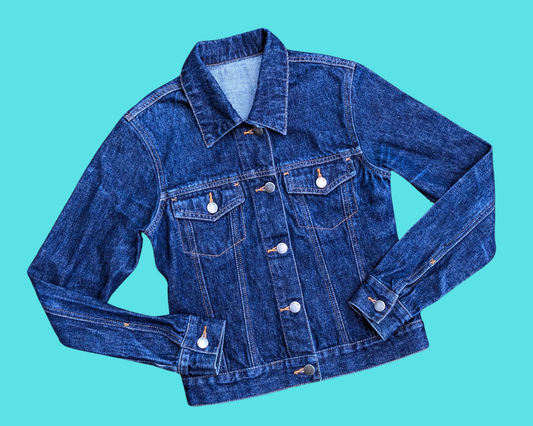 Veste en jean La Petite Sirène de Disney, fabriquée à la main et recyclée, taille S