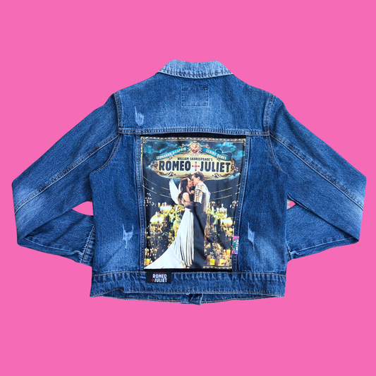 Romeo + Juliet Upcycled T-Shirt Denim Jacket Size M