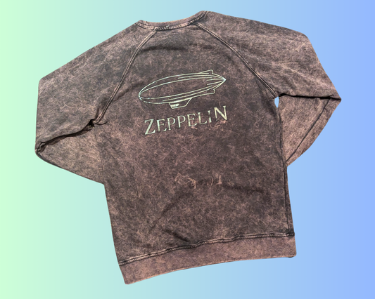 Y2K Brown Tie-Dye Zeppelin Crewneck Size L