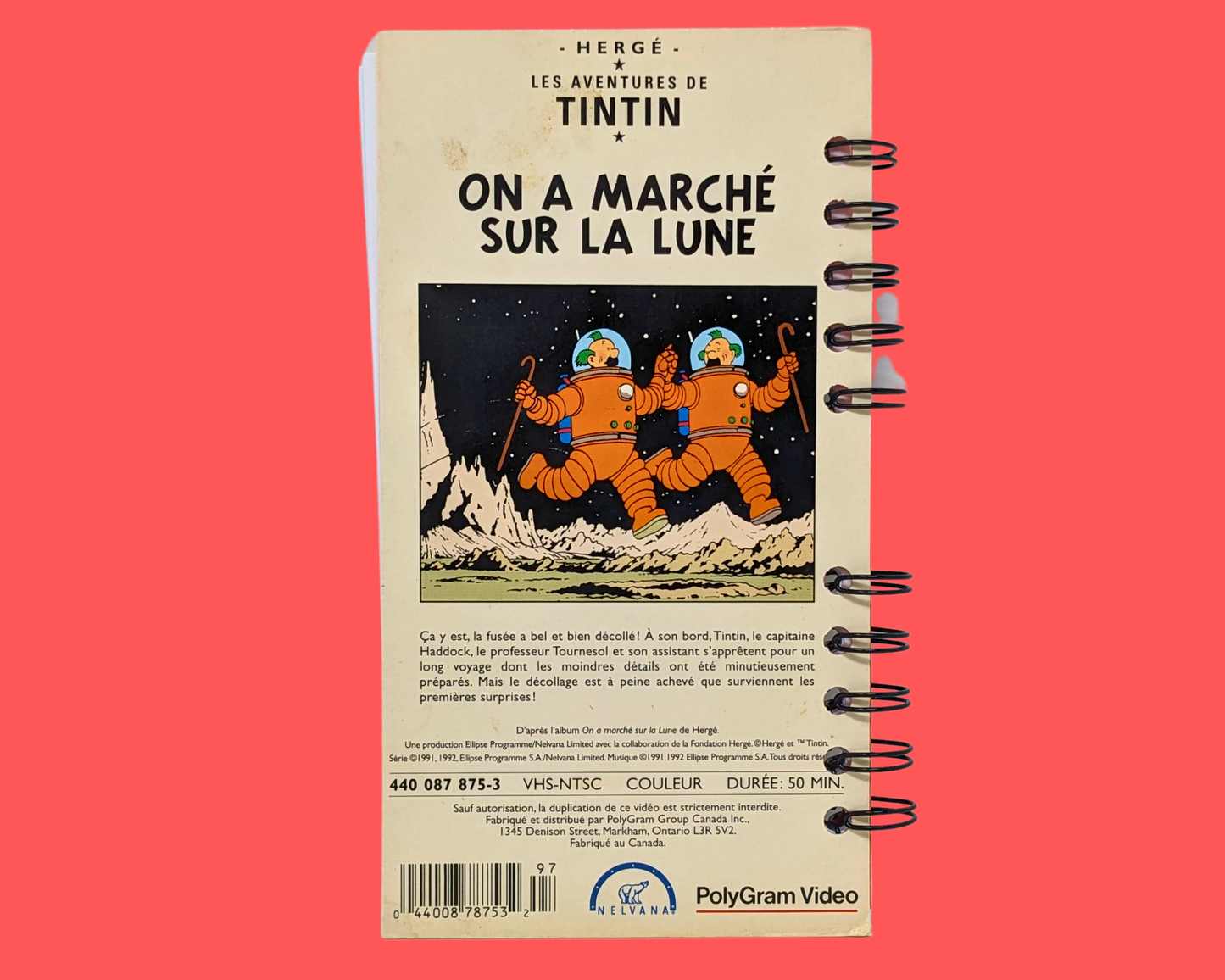 Carnet de film Tintin sur un marché sur la Lune VHS