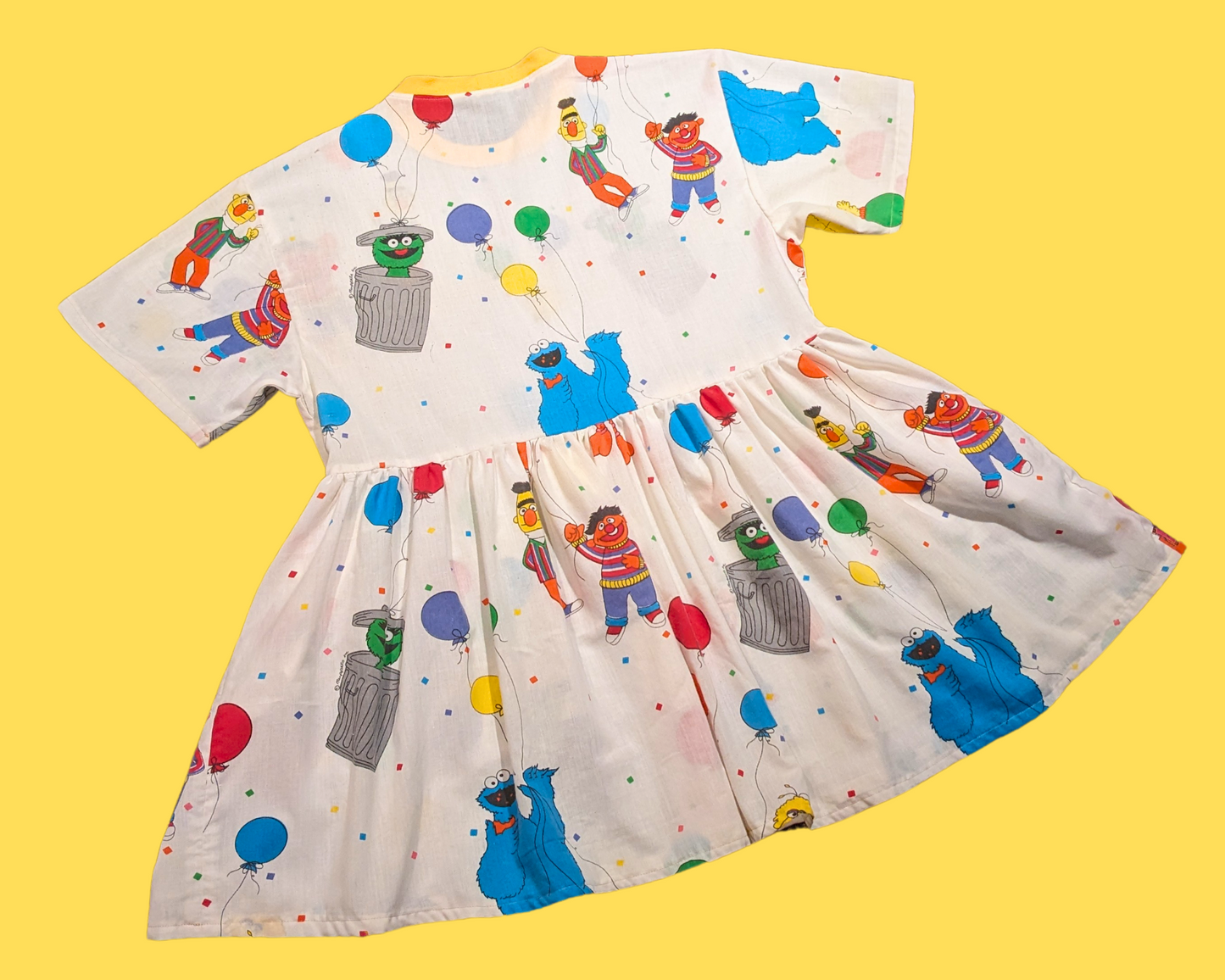 Handmade, Upcycled Sesame Street Bedsheet T-Shirt Dress Fits S-M-L-XL