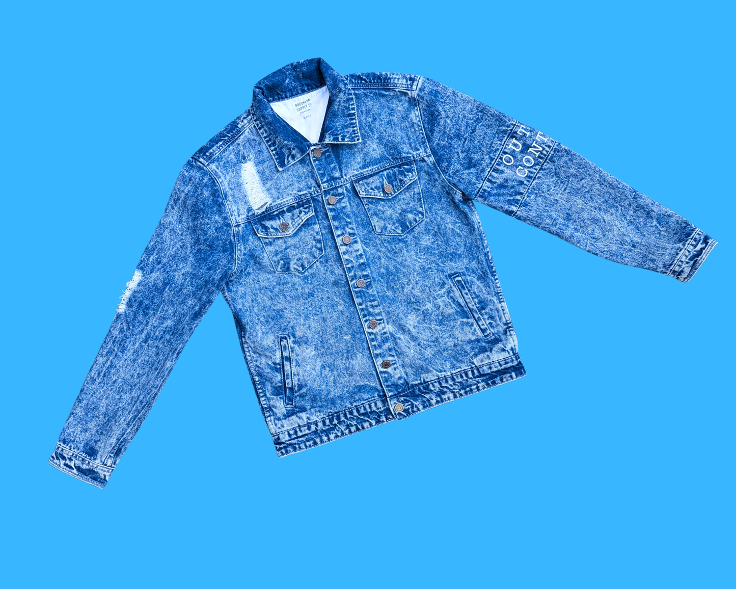 Handmade, Upcycled Billie Eilish Denim Jacket Size S