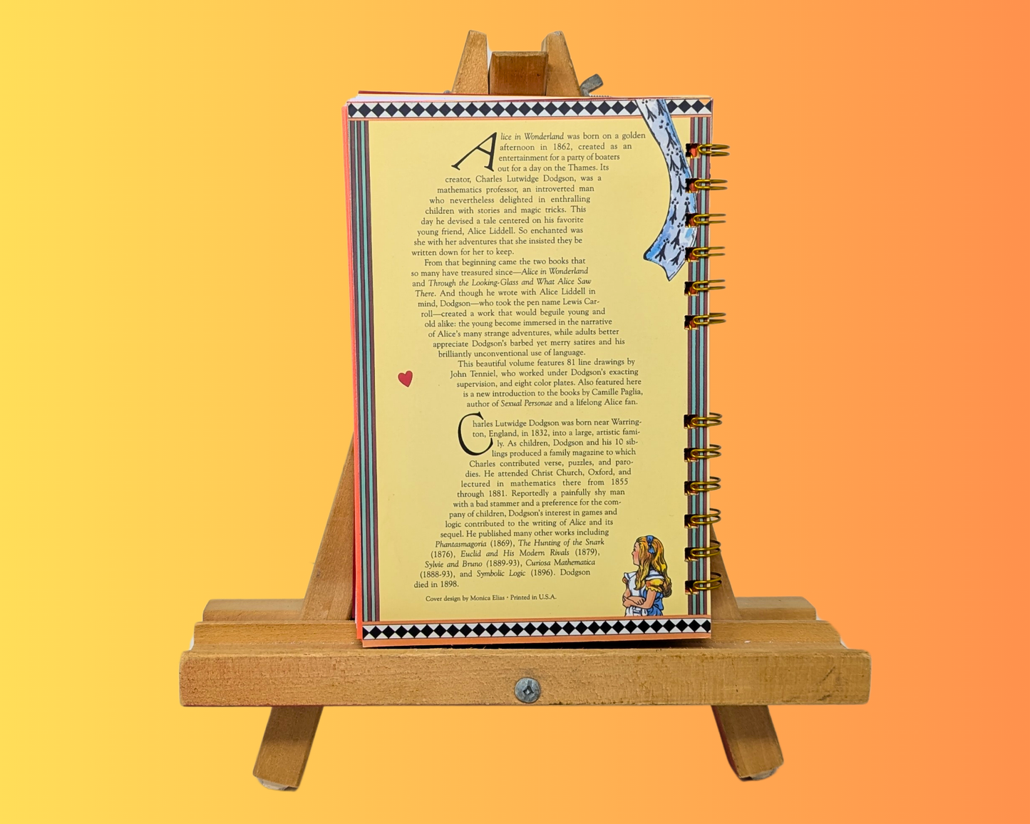Handmade and Upcycled Alice in Wonderland Novel by Lewis Carroll Notebook