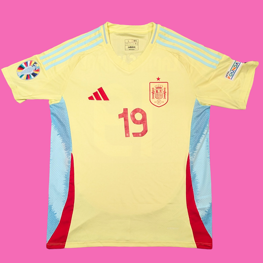 Adidas Spain 2024 Away Jersey #19 Lamine Yamal Size L