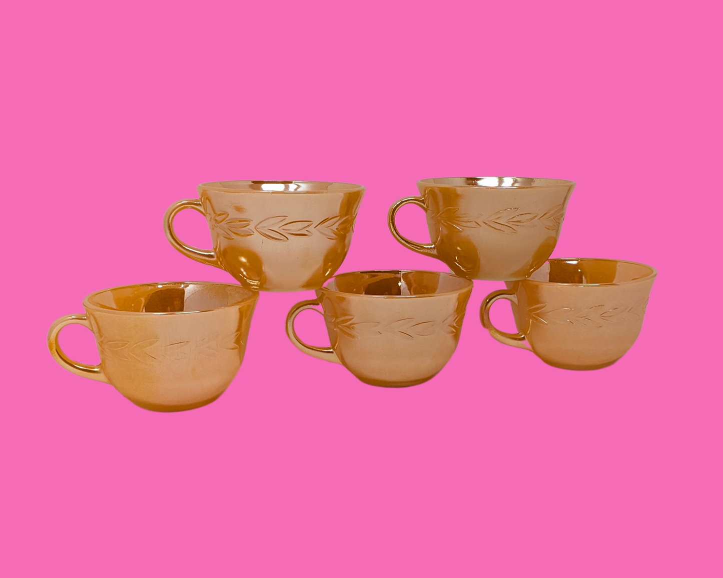 Tasses Fire King vintage des années 1960, lot de 5