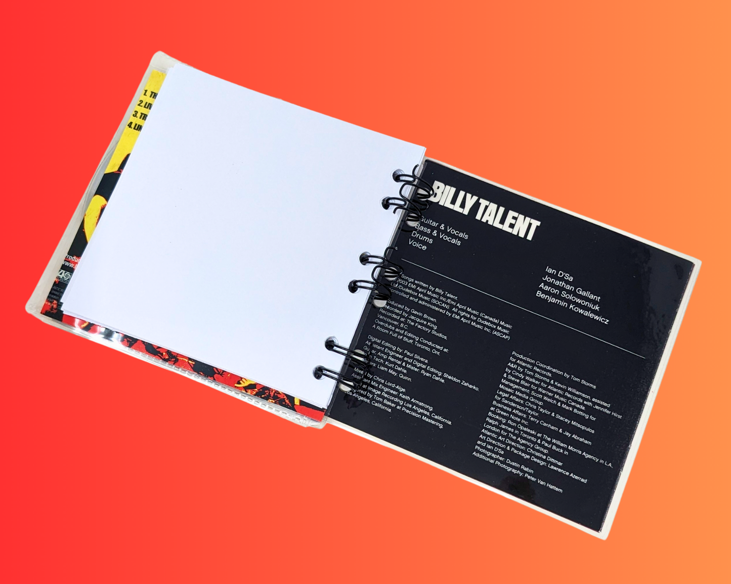 Billy Talent CD Notebook