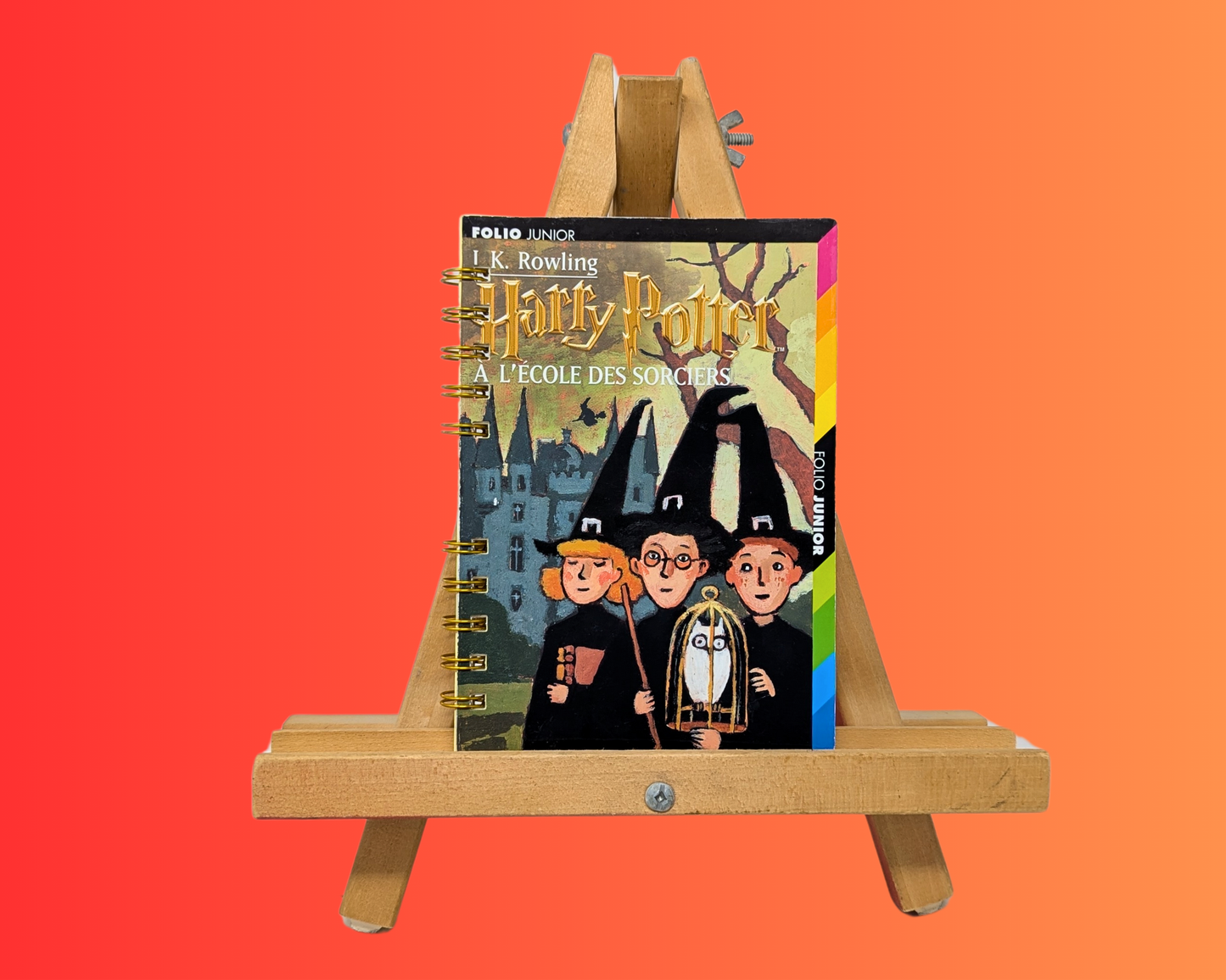 Handmade and Upcycled Harry Potter à l'École des Sorciers Novel by J.K. Rowling Notebook