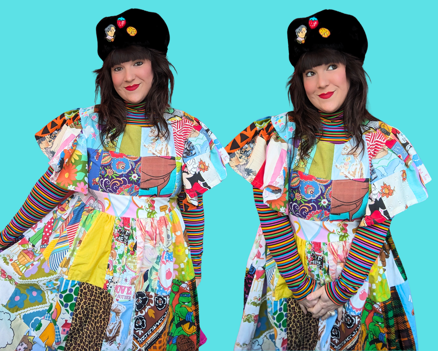 Handmade, Upcycled Patchwork Dress Size XL