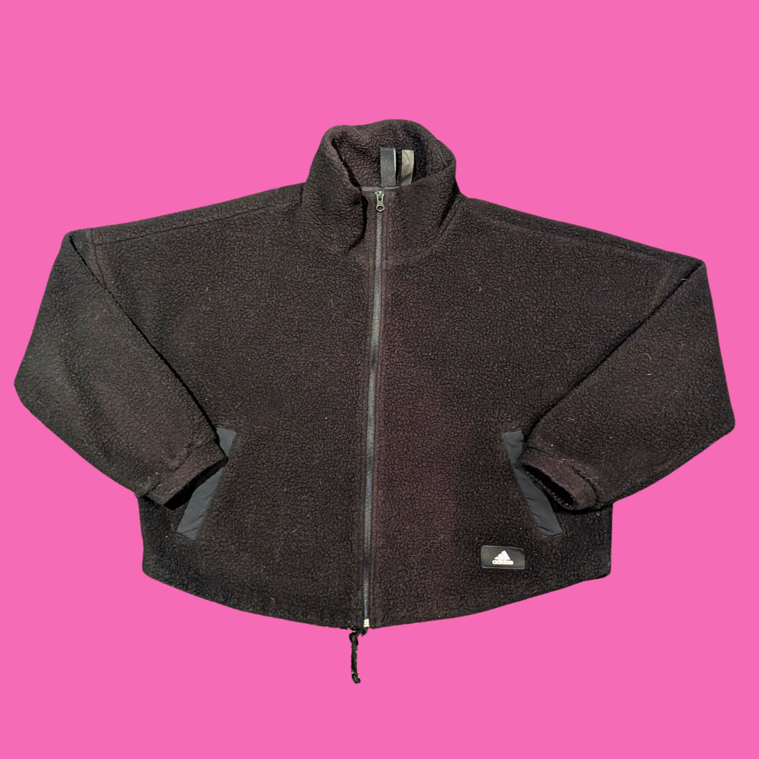 Black Adidas Fleece/Jacket Size L for Women