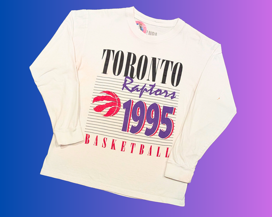 Maillot de basketball à manches longues Y2K des Raptors de Toronto 1995, taille M