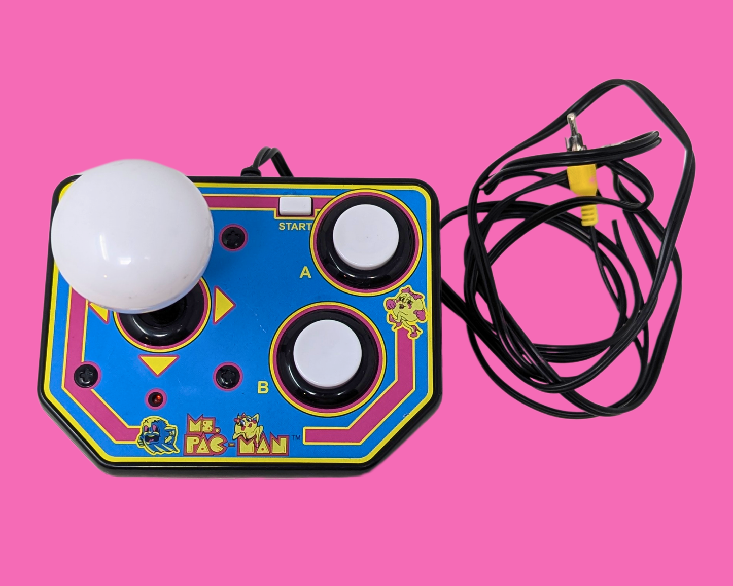 Manette de jeu et joystick Ms. Pack-Mac vintage 1993, fonctionnel