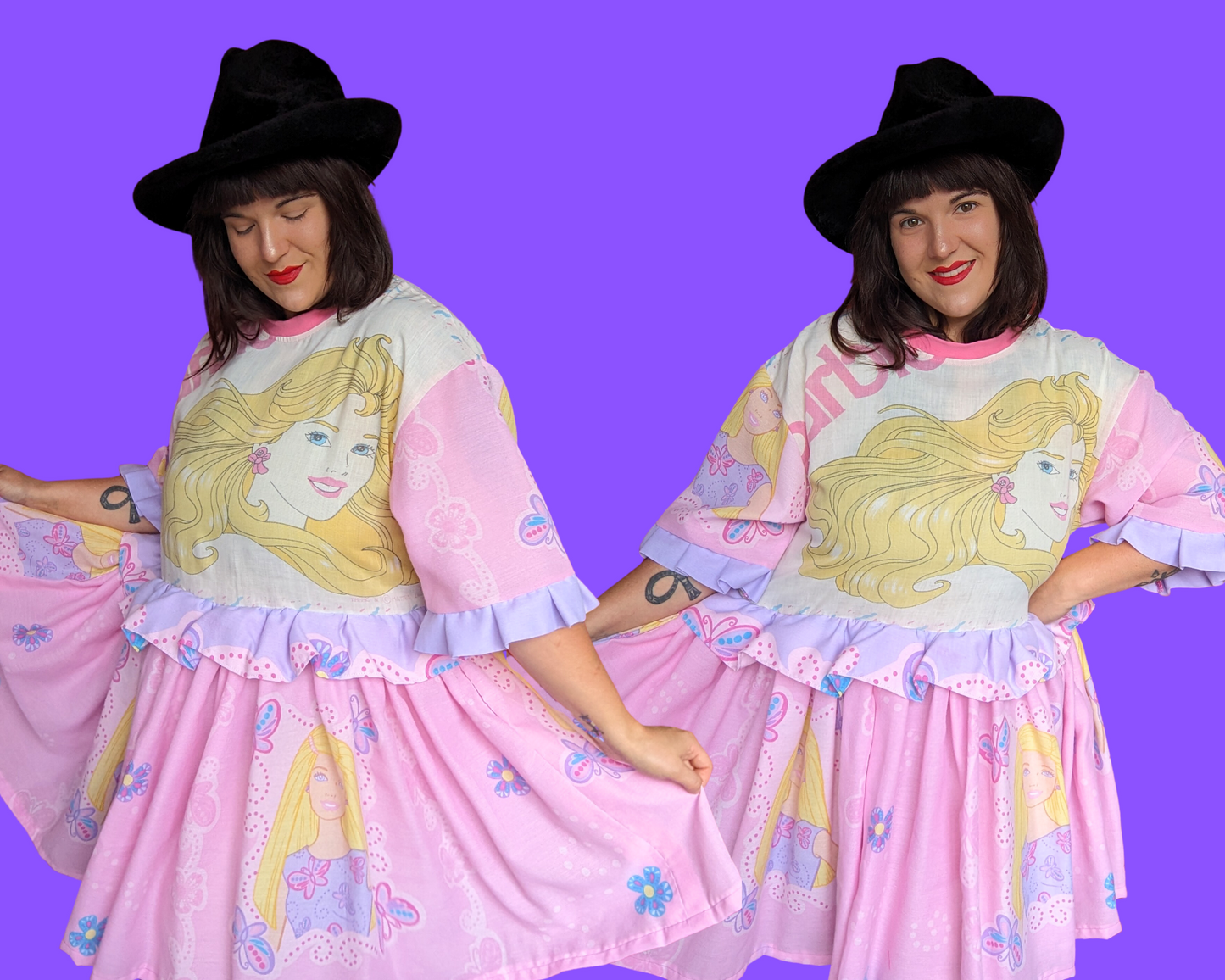 Fait à la main, robe t-shirt Pokemon drap de lit recyclé pour SML-XL