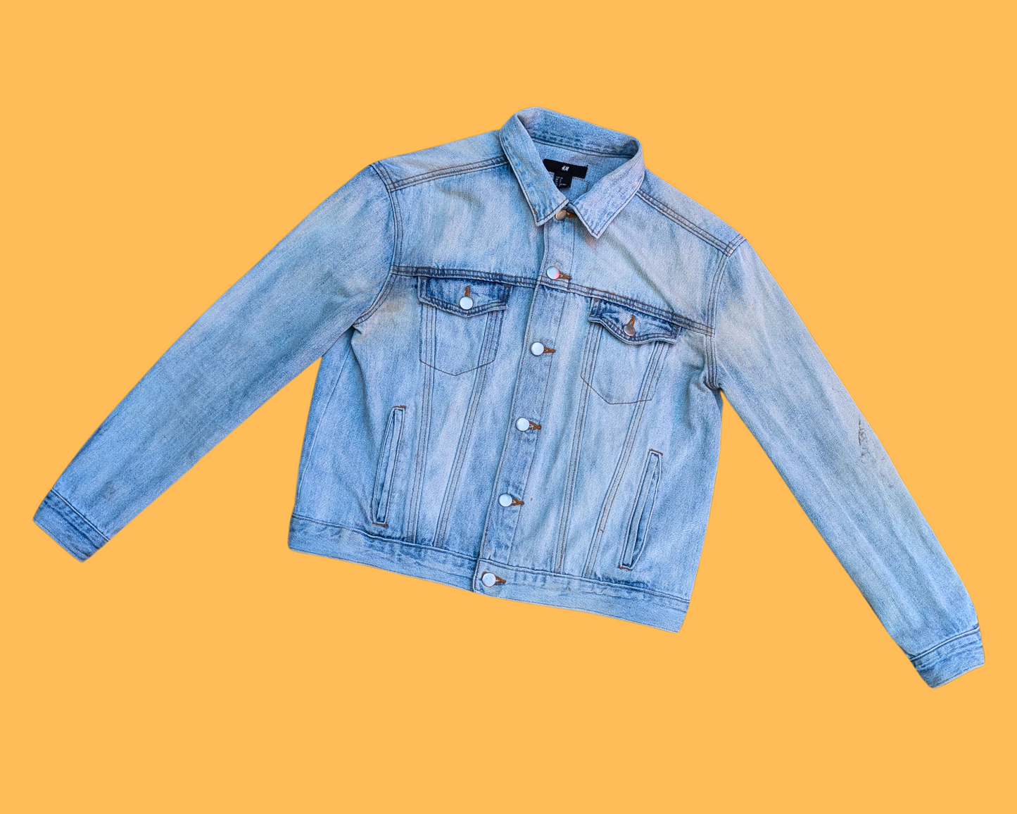 Handmade, Upcycled Garfield Denim Jacket Size M