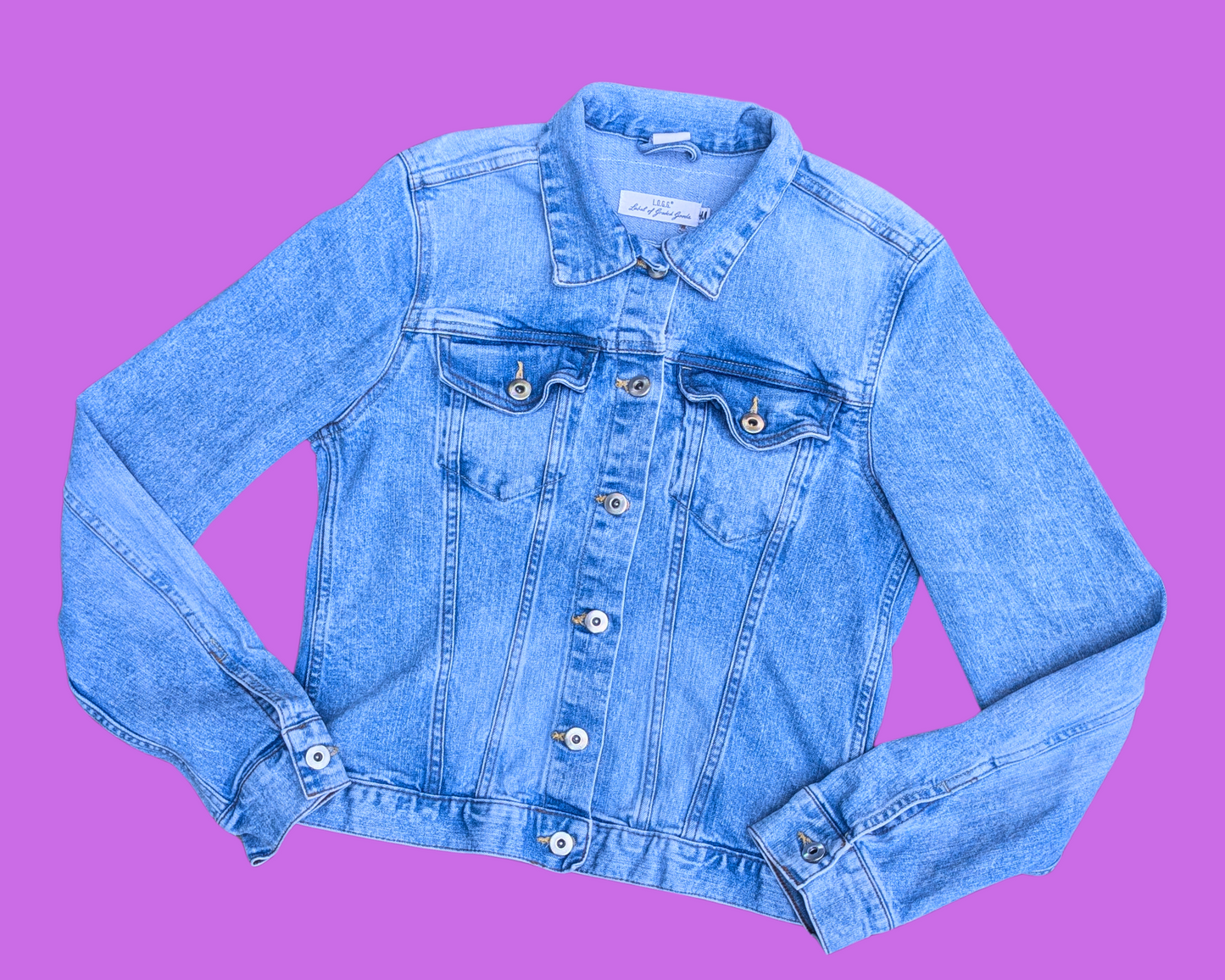 Handmade, Upcycled Madonna, Confessions on a Dance Floor Denim Jacket Size US 10, Size M