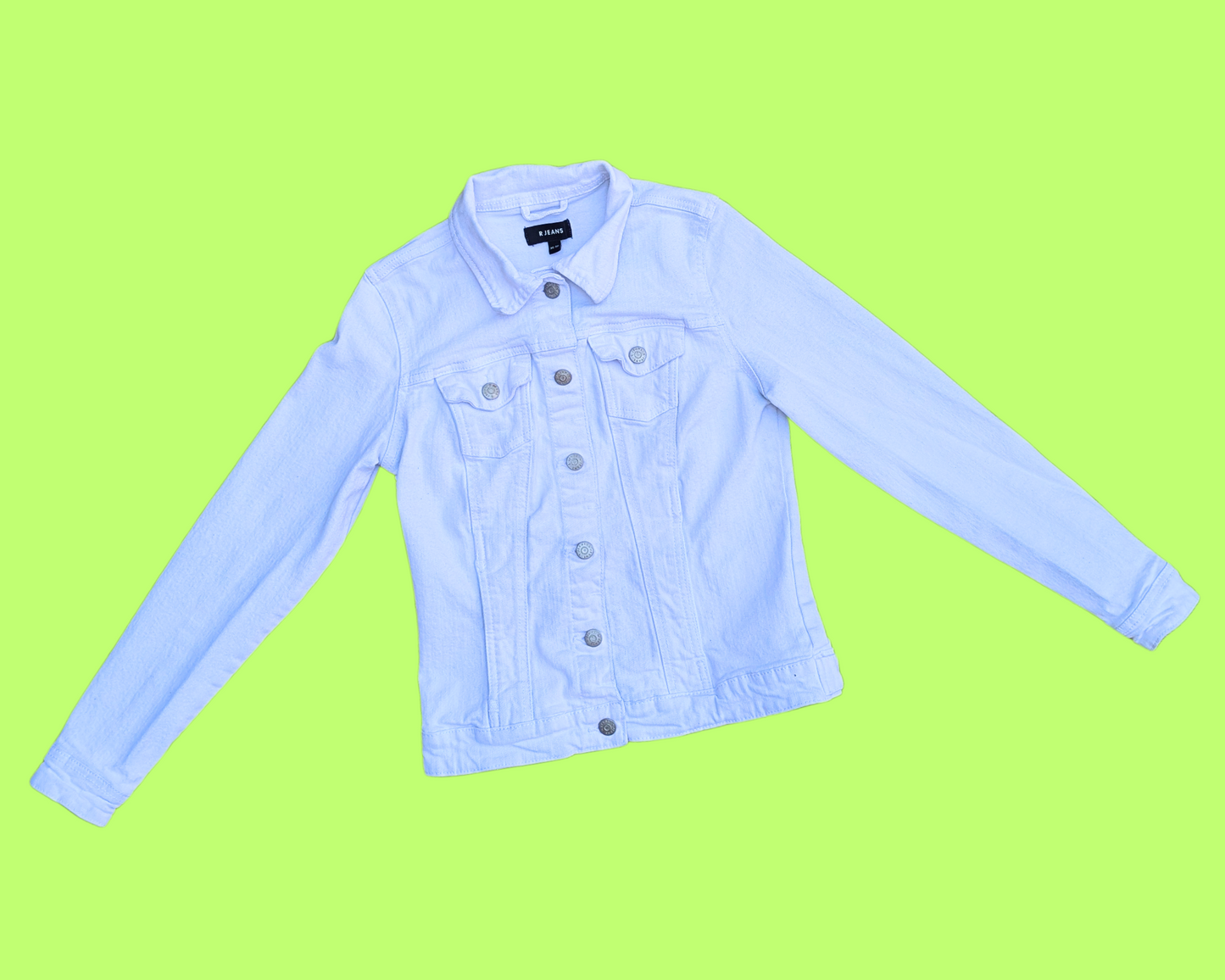 Handmade, Upcycled Sonic The Hedgehog White Denim Jacket Size XS