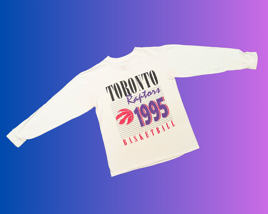 Maillot de basketball à manches longues Y2K des Raptors de Toronto 1995, taille M