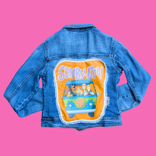 Scooby-Doo Upcycled T-Shirt Denim Jacket Size XL (smaller fit)
