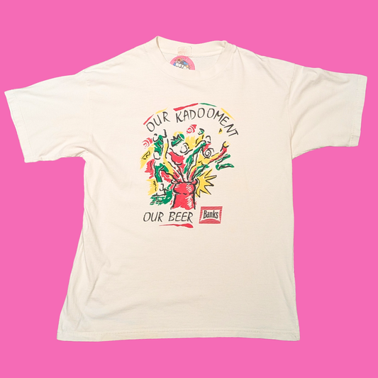 Vintage 1990's Club Barbados ''Our Kadooment, Our Beer'' Banks T-Shirt Size L