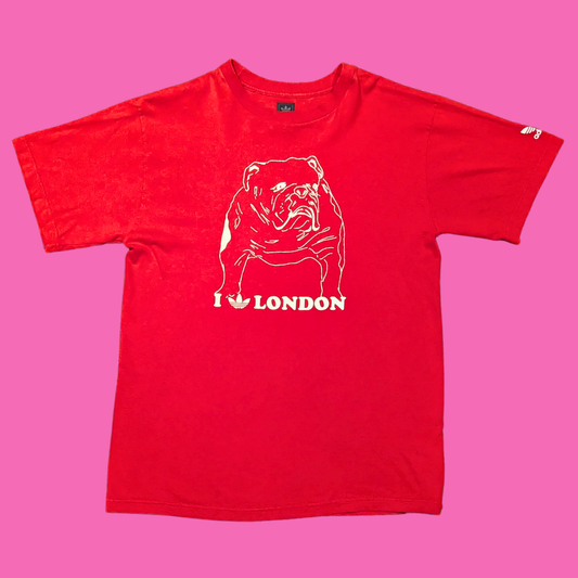 I Love London, English Bulldog T-Shirt Size M