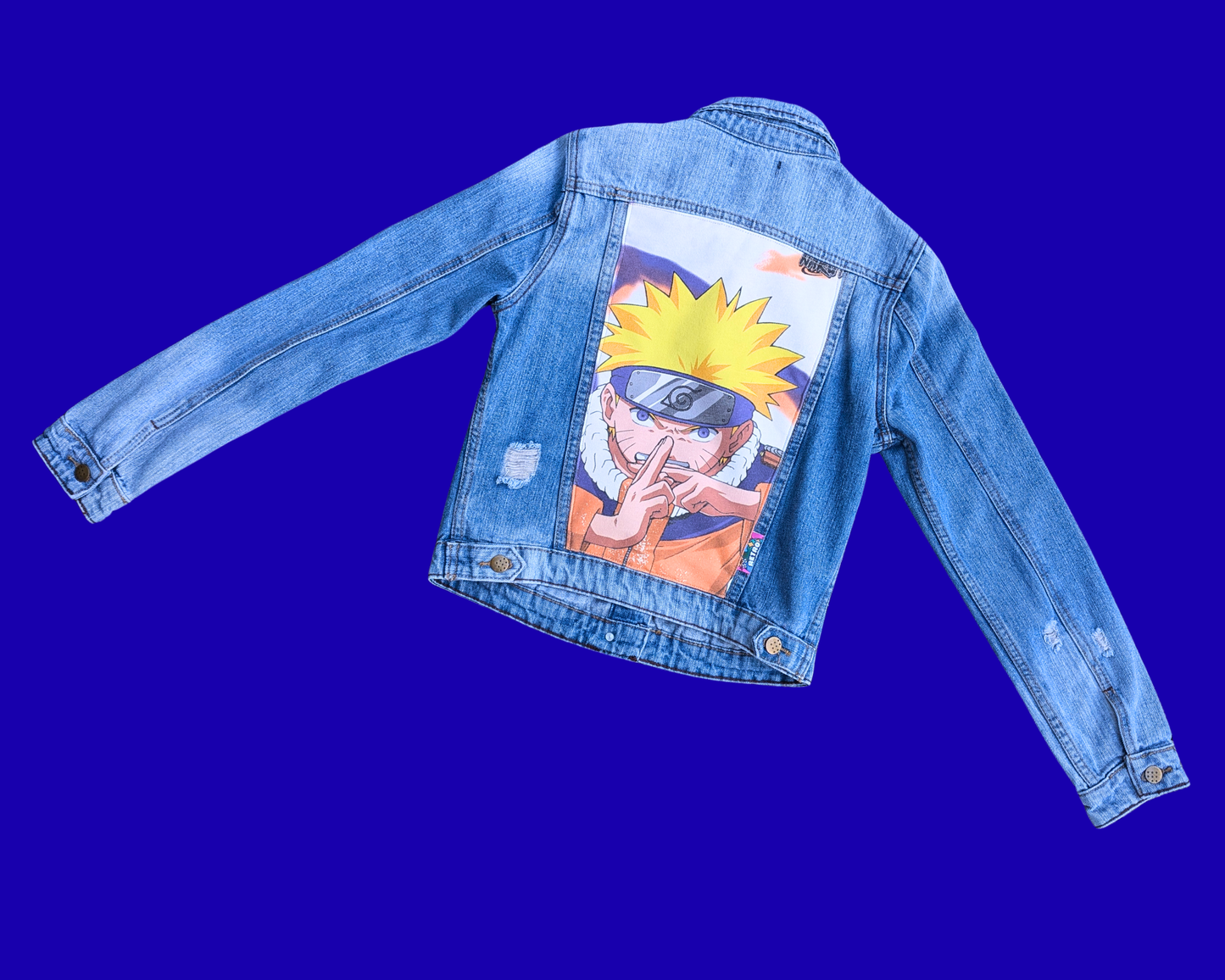 Handmade, Upcycled Naruto Denim Jacket Size L