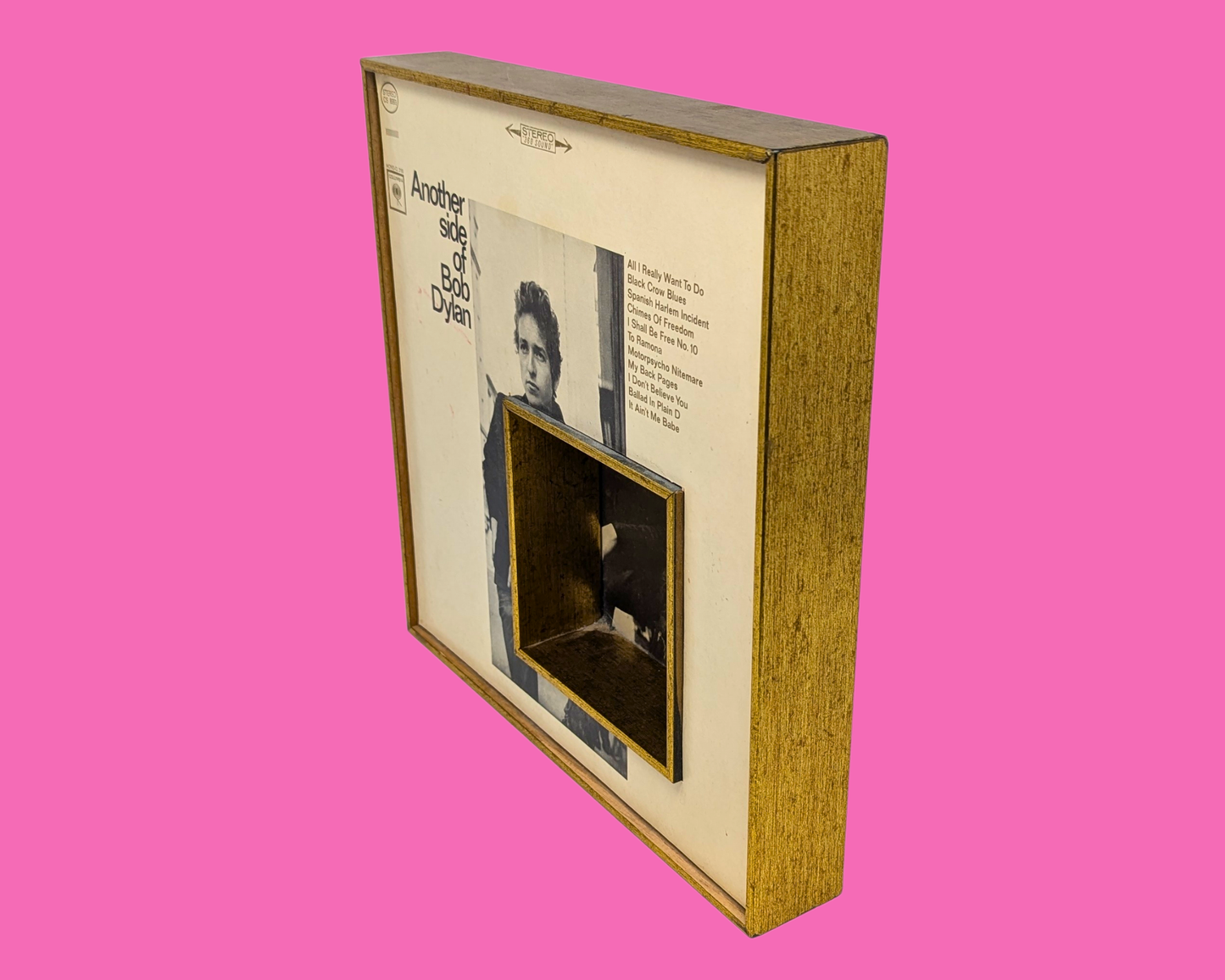 Handmade, Upcycled Another Side of Bob Dylan Record Frame/Small Shelf