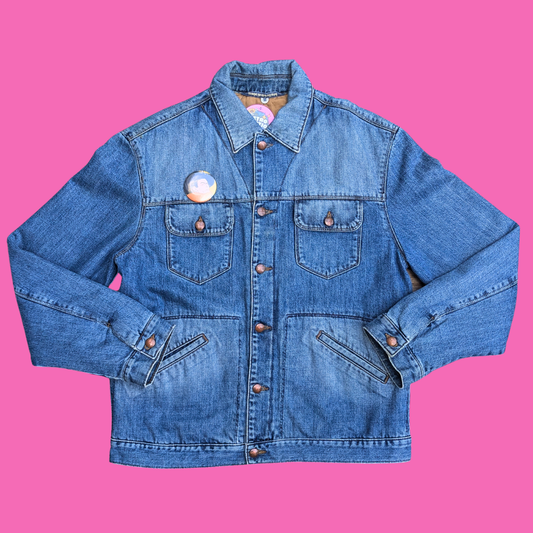Aristide Bruant Upcycled T-Shirt Denim Jacket Size L