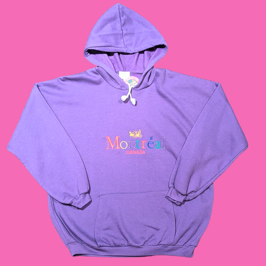 Montréal Québec Purple Hoodie One Size (XL) for Women