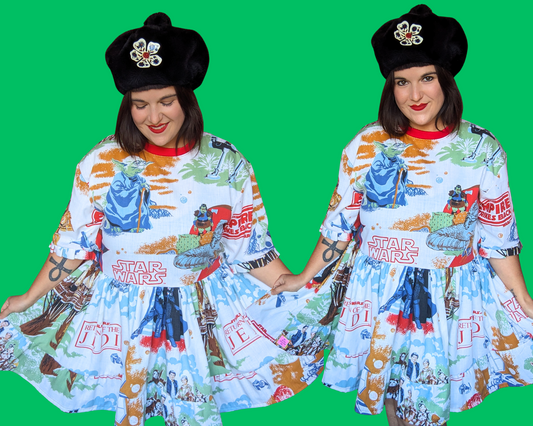 Robe t-shirt vintage Star Wars L'Empire contre-attaque et Le retour du Jedi, fabriquée à la main et recyclée, taille S à XL