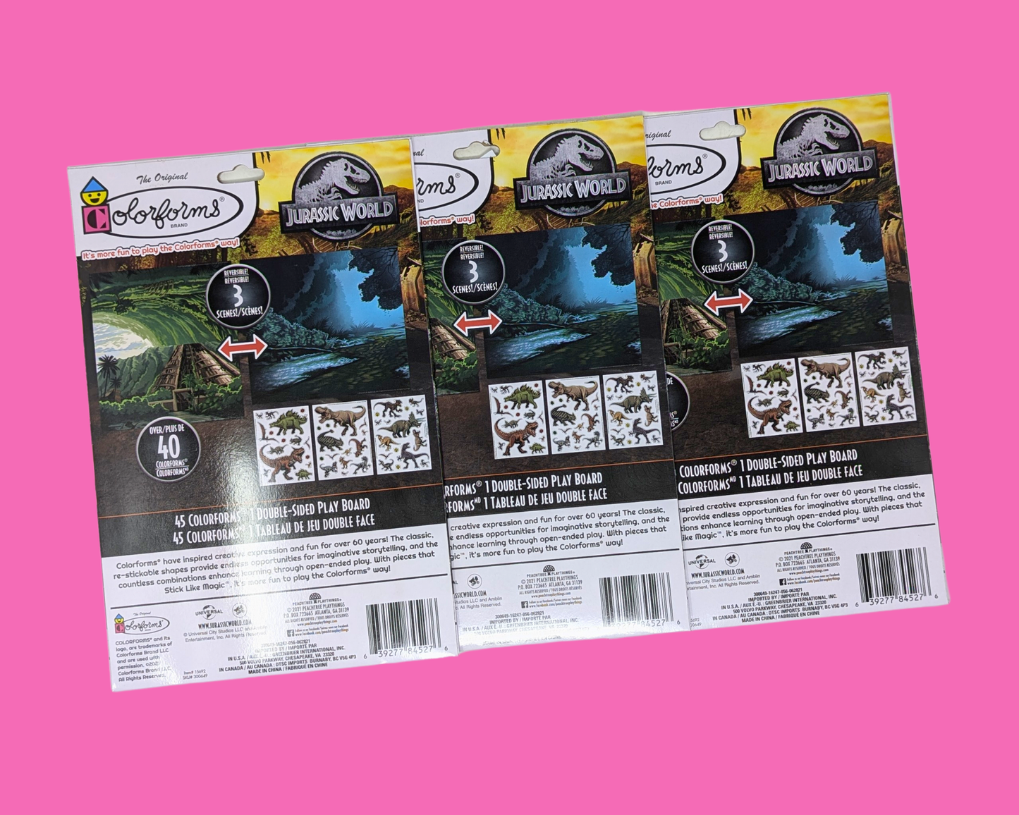 Livre d'autocollants Jurassic World, lot de 3