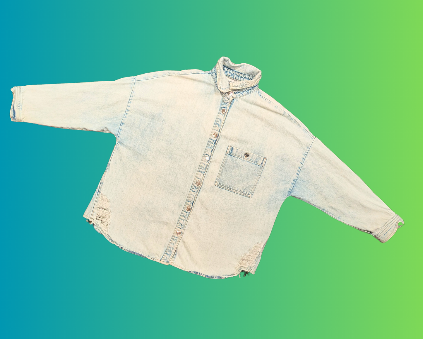 Handmade, Upcycled Pink Floyd 1966 Denim Jacket Size XL