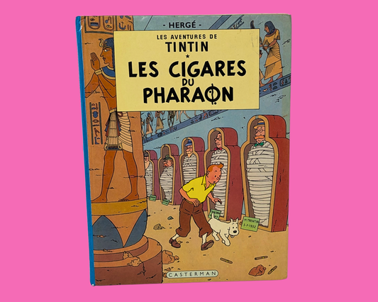 Tintin et Les Cigares du Pharaons vintage des années 1980