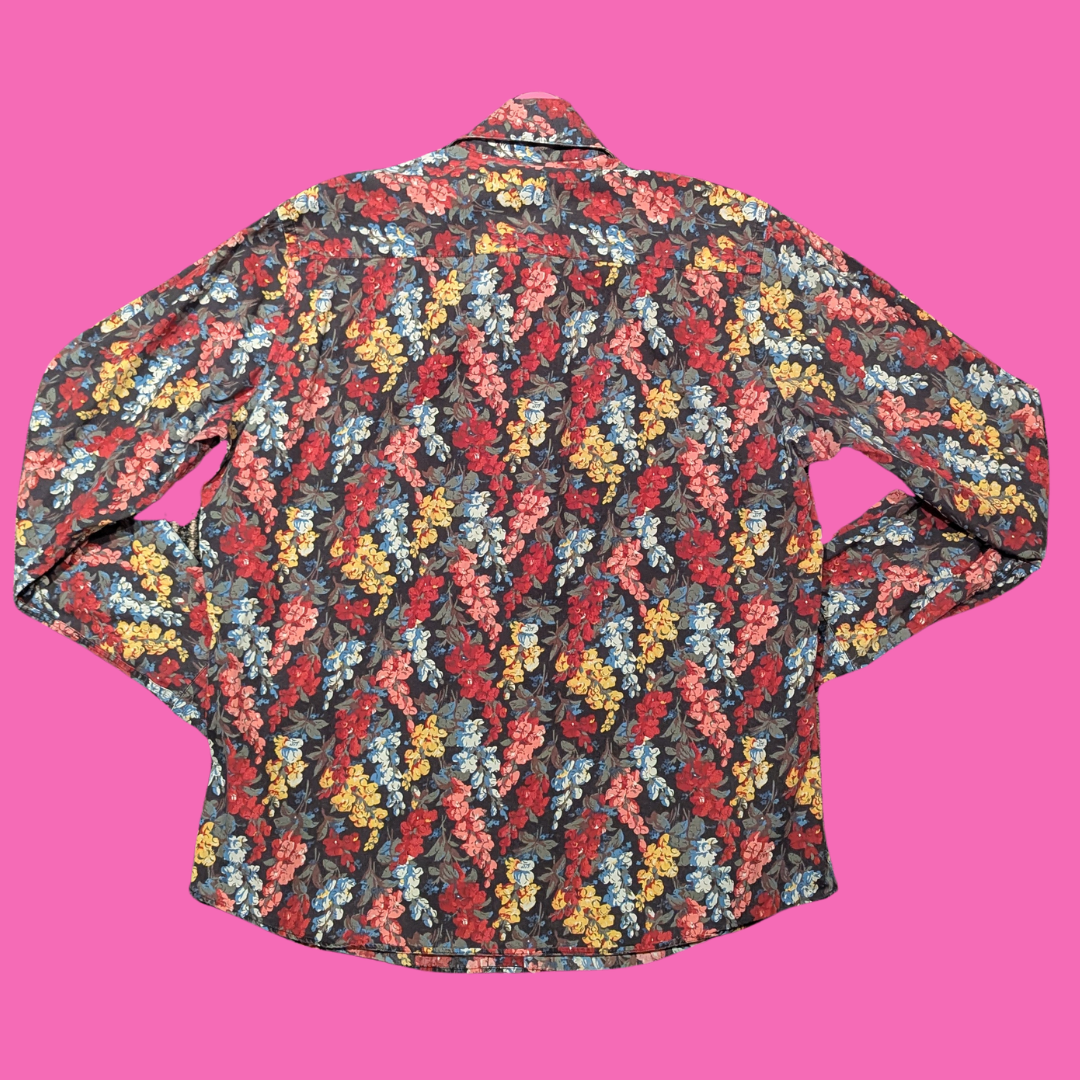 Floral, Groovy Button Down Shirt Size M for Men
