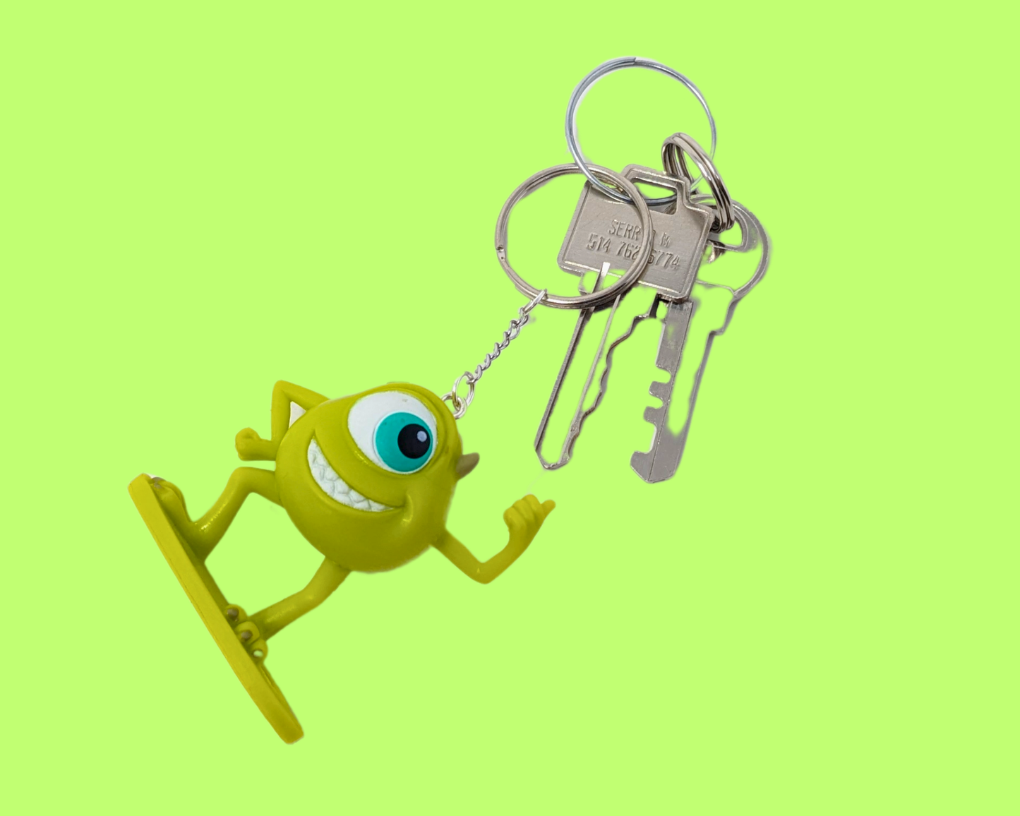 Porte-clés jouet Mike Wazowski Monsters, Inc. fait main et recyclé