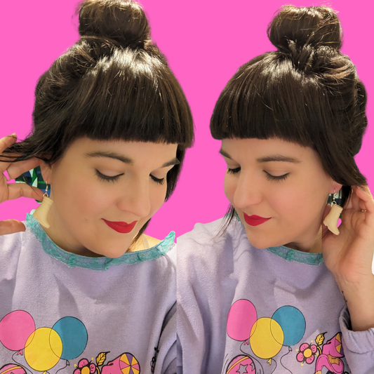 Handmade, Upcycled Beige Barbie Boots Earrings