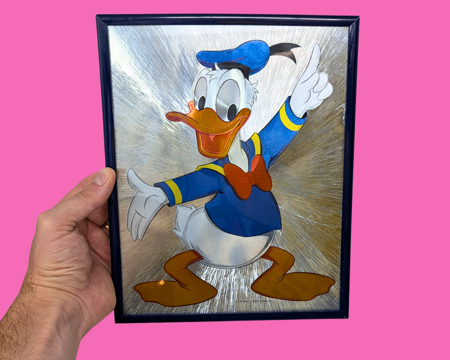 Impression d'art officielle vintage des années 1990 de Donald Duck encadrée par Walt Disney