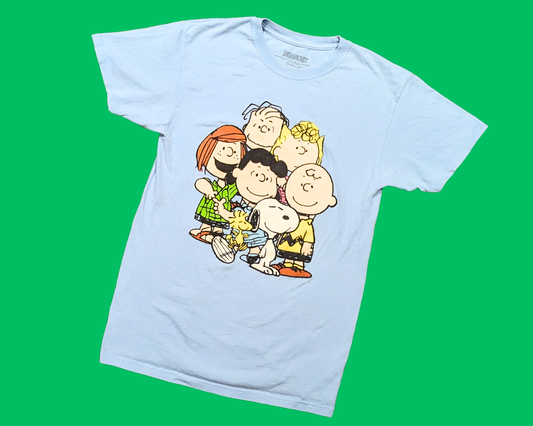 Y2K Light Blue Peanuts, Charlie Brown T-Shirt XS