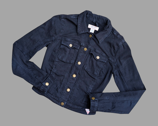 Handmade, Upcycled The Nightmare Before Christmas Black Denim Jacket Size XS