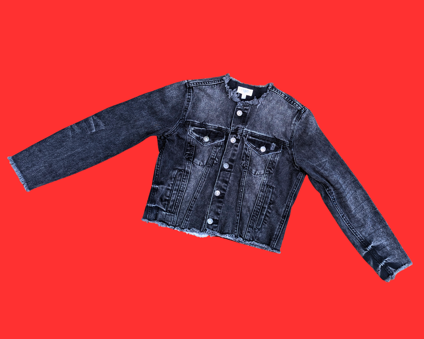 Handmade, Upcycled Cheechy Chong's Up in Smoke Since 1978 Black Denim Jacket Size S